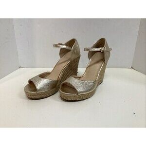 ny &co. shoes women’s 6 gold wedge open toe